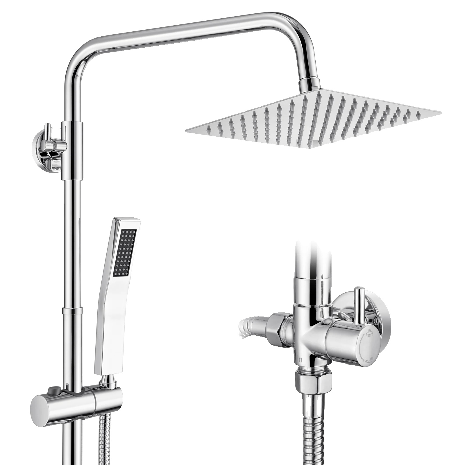 Duschsäule, 304 Edelstahl, Wandmontage-design, Chrom