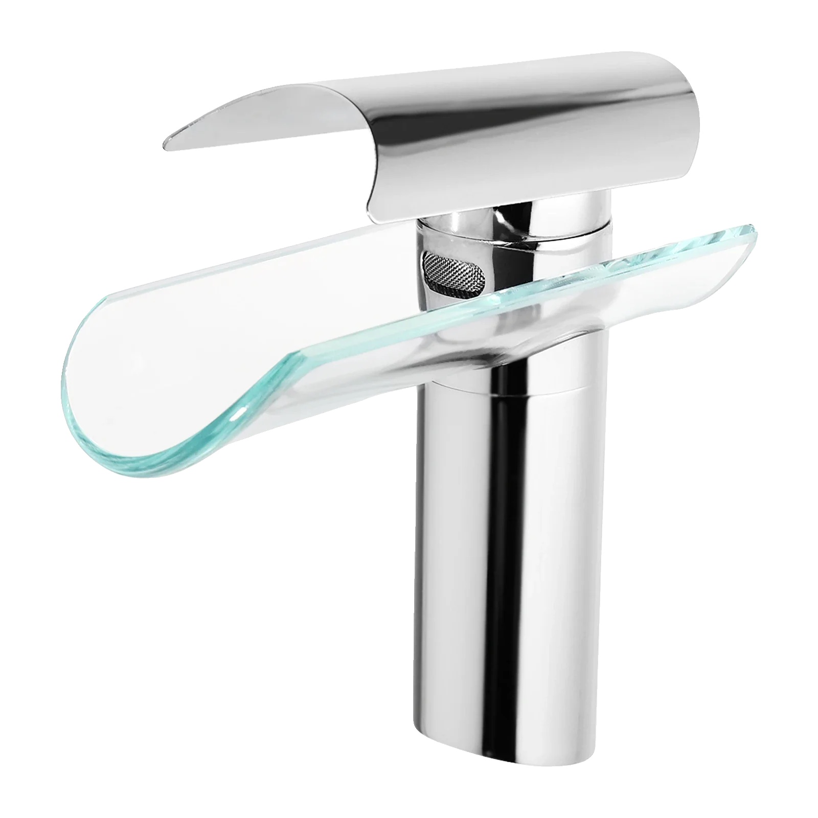 Waschbeckenarmatur, Modernes Wasserfall-design, Hochwertiges Messing Und Edelstahl, Silber