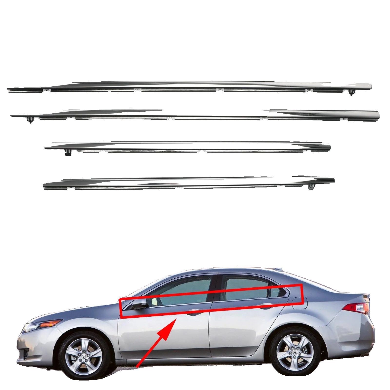 Fensterdichtungsstreifen, Gummi, 100108 Cm, Passend Für Acura Tsx 2009-2014, 1 Kg, 100% Neu