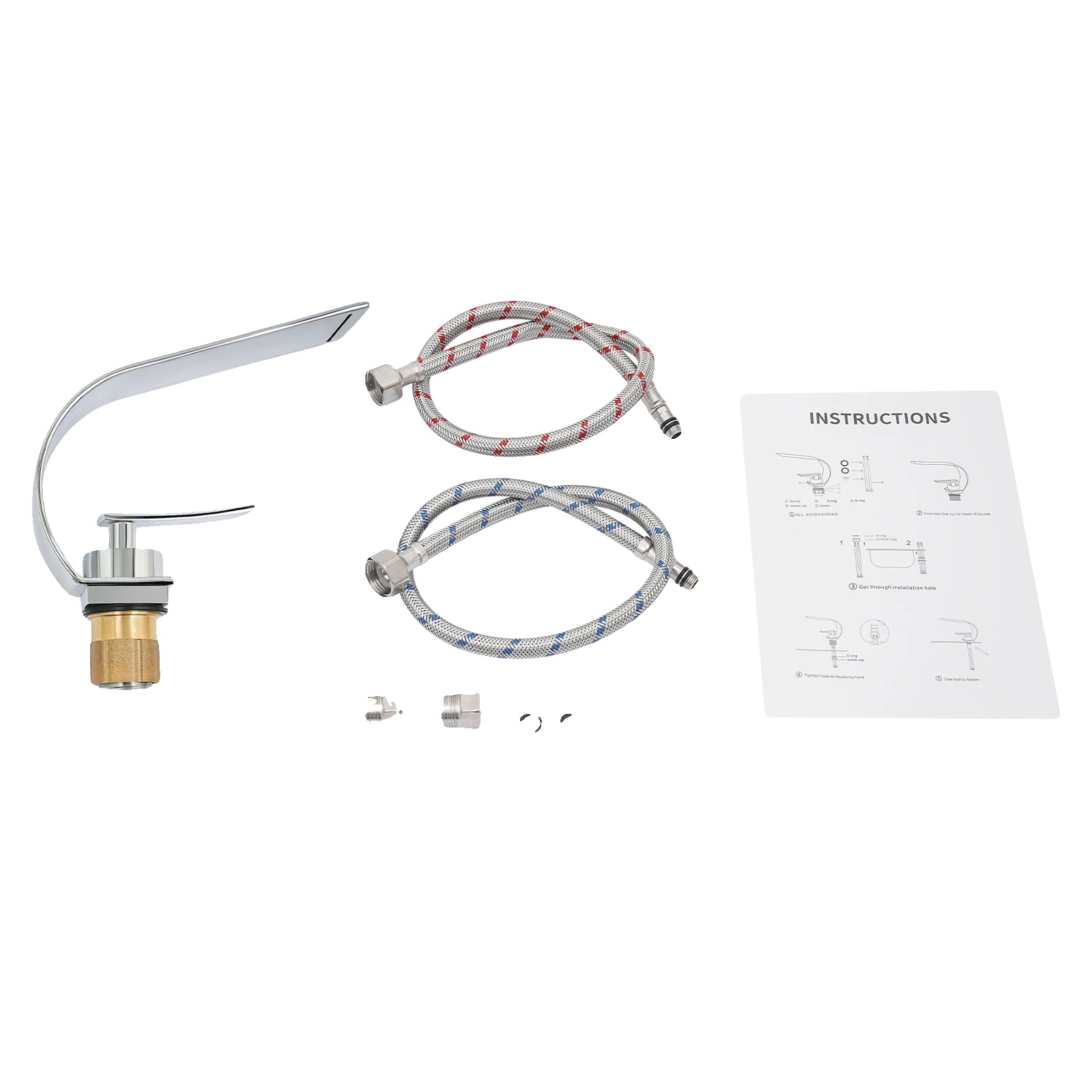 Waschbeckenarmatur, Elegantes Design, Robuste Konstruktion, Silber