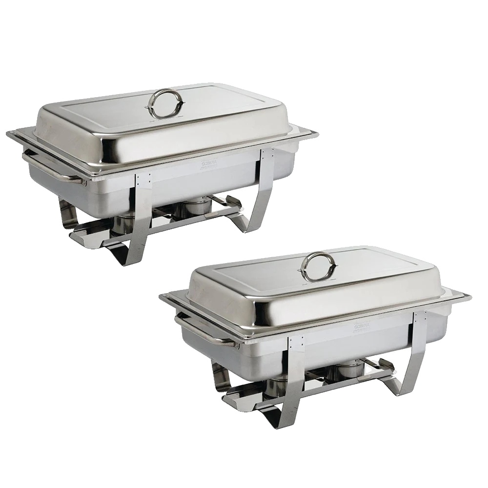 Speisenwärmer-set, Edelstahl, Wärmeisolierender Deckel, Silber-2pcs