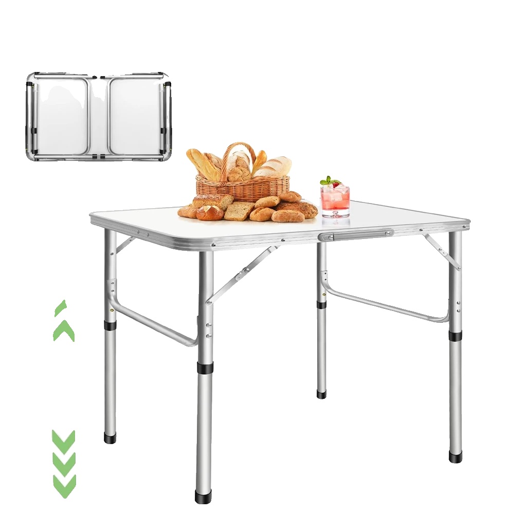 Klapp-picknicktisch, Höhenverstellbar, Leichtes Design, 75 X 55 X 70/33 Cm
