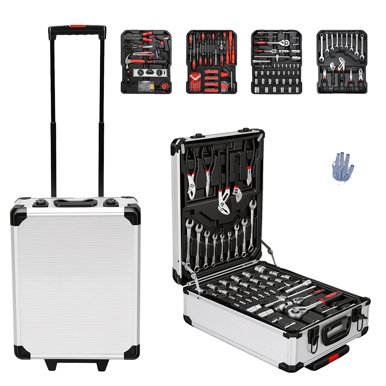 Werkzeugkasten-set, 799-teiliges Werkzeugkit, Tragbares Rollendesign, 799pcs