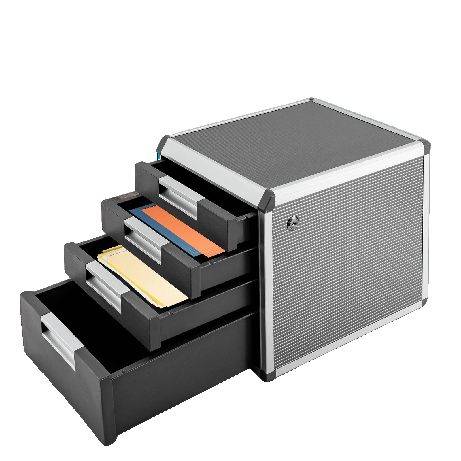 Schreibtischorganizer, 4 Schichten, Hochwertige Materialien, Silber