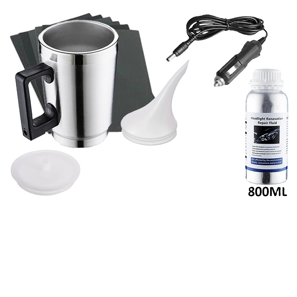 Scheinwerfer-restaurierungsset, 800 Ml Reinigungsflüssigkeit, Einfache Anwendung, 800ml Und 12v