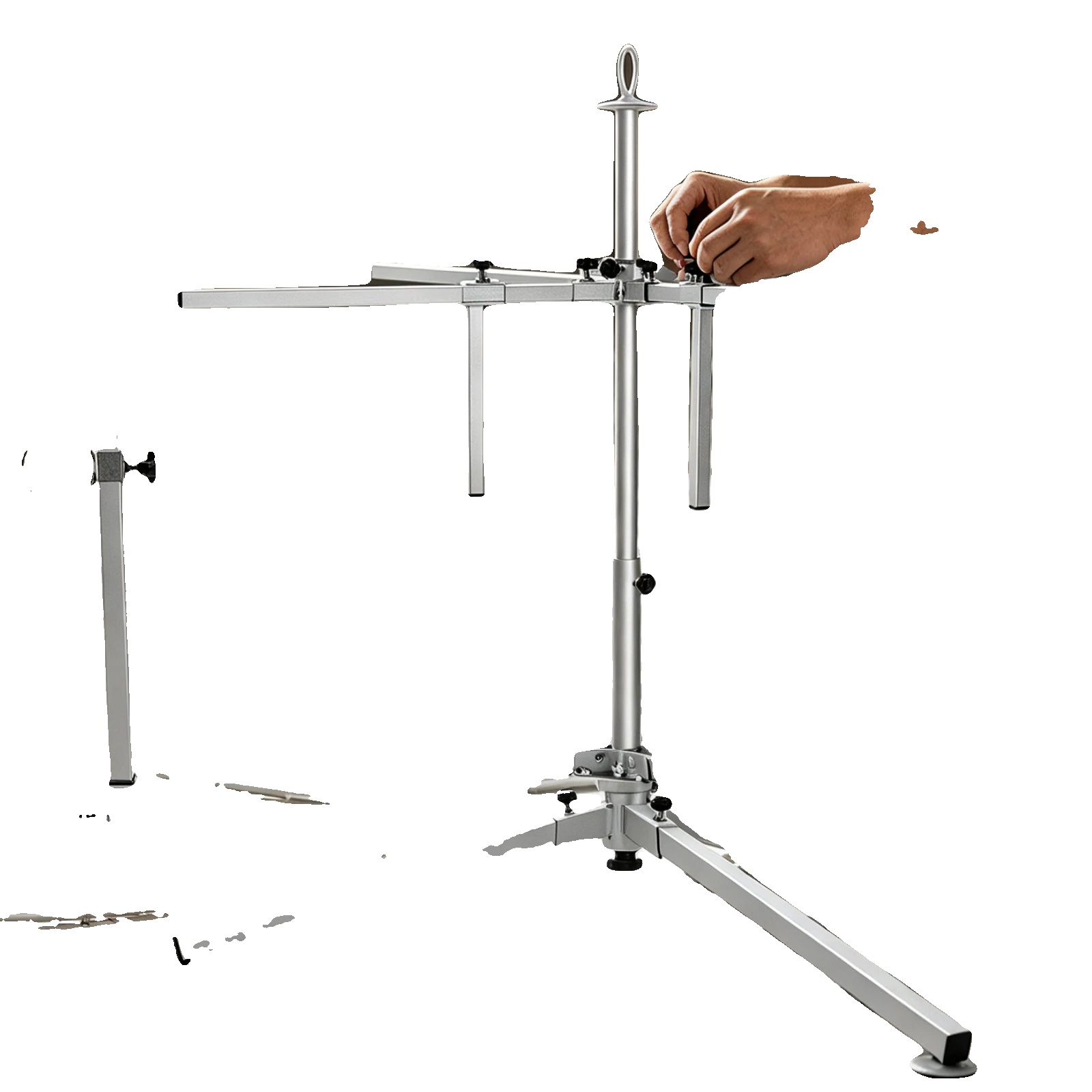 Rohrwickler, 200 Kg Tragfähigkeit, 600 M Rohrkapazität, Verstellbare Halterung, Silbergrau, Robustes Eisen