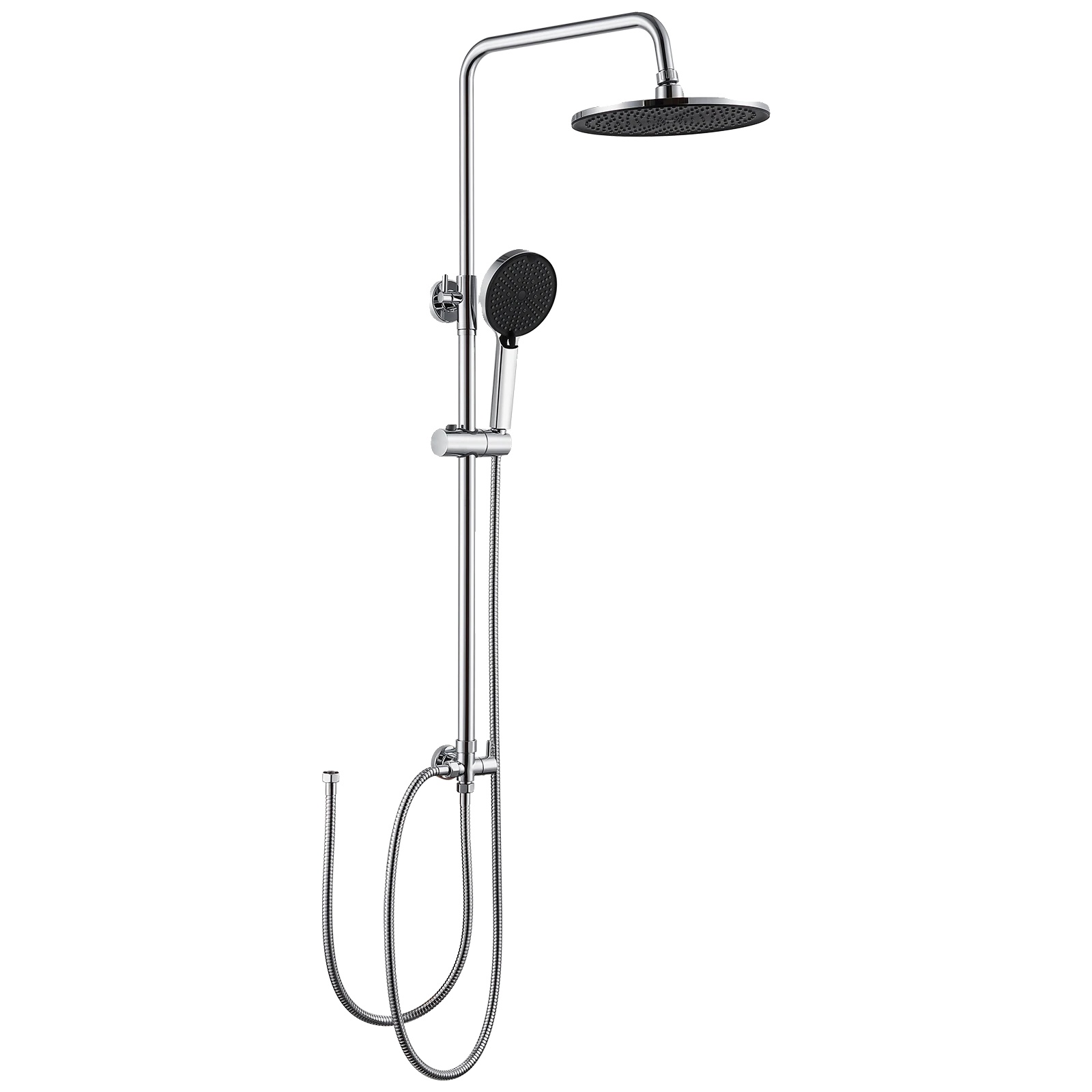 Duschsäule, Höhenverstellbar, Drehbar, Chrom - 10 Zoll