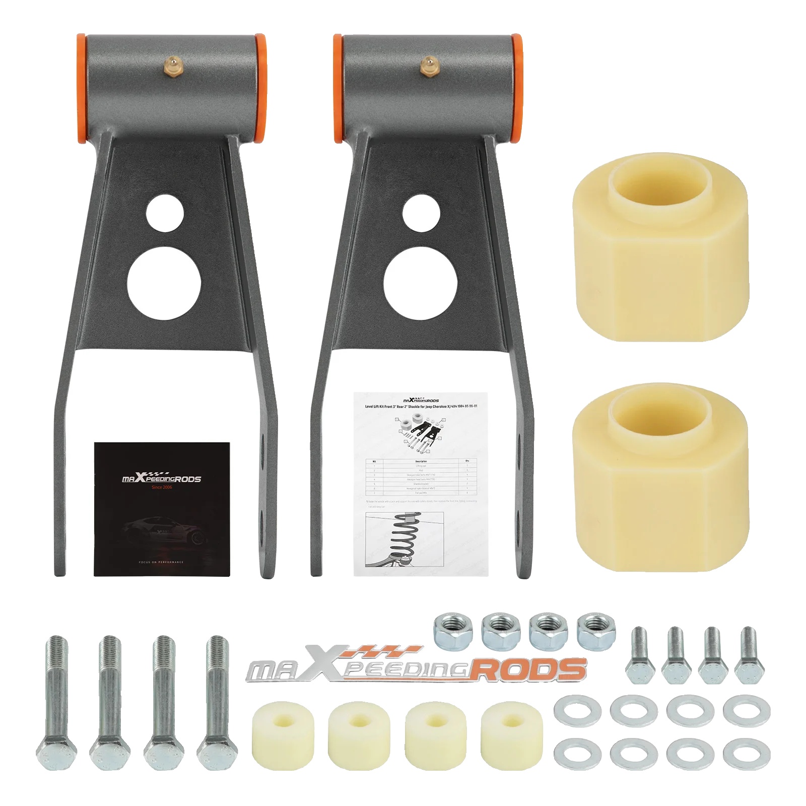 Leveling Lift Kit, 3-zoll Vorderlift, 2-zoll Hinterlift, Silber