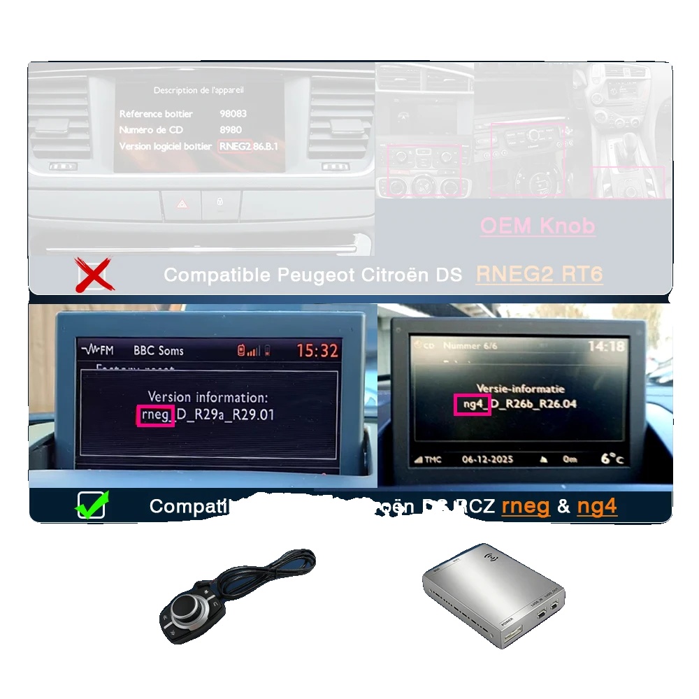 Drahtloses Carplay Android Auto, Kamerasupport, Benutzerfreundliche Oberfläche, Rneg & Ng4 +knopf Taste