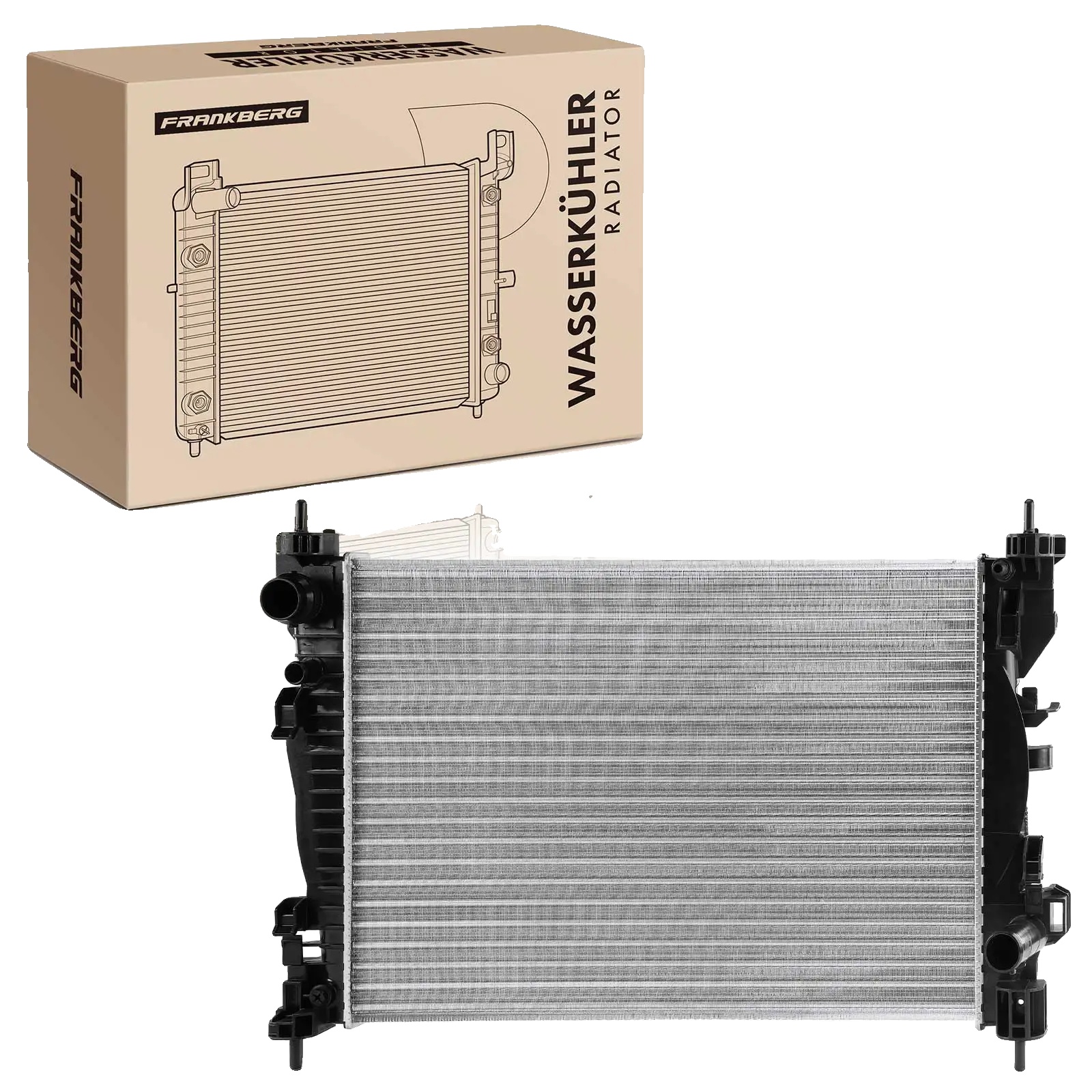 Motor Kühler, Aluminium Lamellen, Abmessungen: 416x612x24 Mm, Kompatibilität: Alfa Romeo Und Fiat, Einlassdurchmesser: 35 Mm, Auslassdurchmesser: 38,5