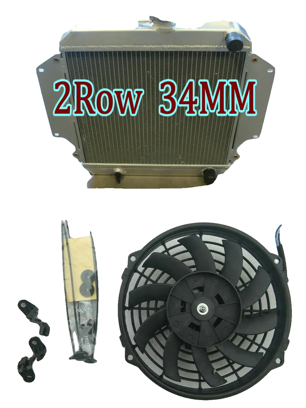 Kühler, Legierung Aluminium, Kernmaß 385mm X 350mm X 34mm, Gesamtmaß 515mm X 469mm X 74mm, Einlass/auslass 28mm/28mm, Kompatibilität Suzuki Sierra 2dr