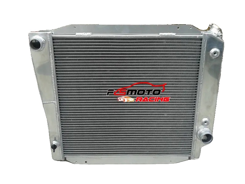 Aluminiumkühler, Kernmaß 17 1/4" X 21 1/2", Gesamtmaß 23" X 23 1/2", Kompatibilität Ford Bronco 289/302 V8, Kühlleistungserhöhung 30%, Tig-geschweißte