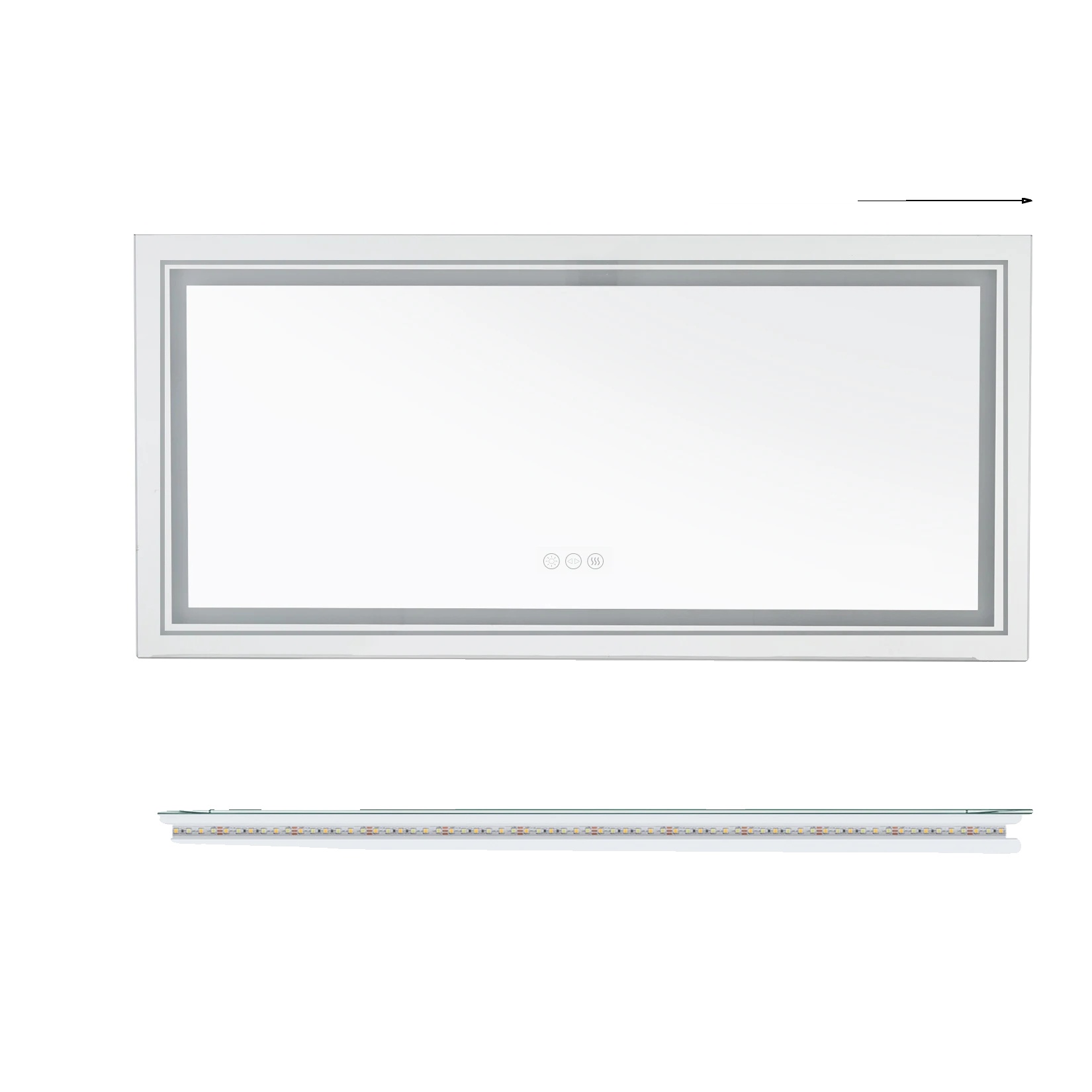 Badezimmerspiegel, Led-hintergrundbeleuchtung, Anti-beschlag-funktion, 1200x600mm