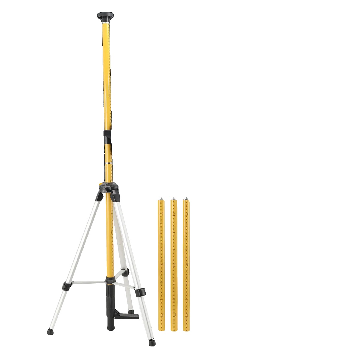 Laser-nivelliergerät Stativstange, Maximale Höhe 3,6 M, Feineinstellung Mit 7 Cm Reichweite, Kompatibilität Mit 1/4"-20 Und 5/8"-11, Fünf
