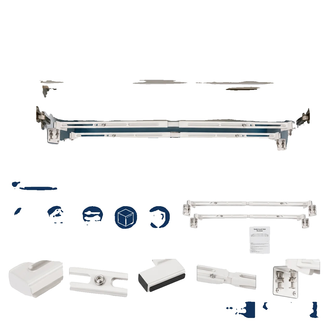 Unterbau-spüle Halterung, 201 Edelstahl, Verstellbare Länge 115-160 Cm, Verpackungsgröße 60x11,5x6 Cm, Bruttogewicht 2,6 Kg, Montage Erforderlich