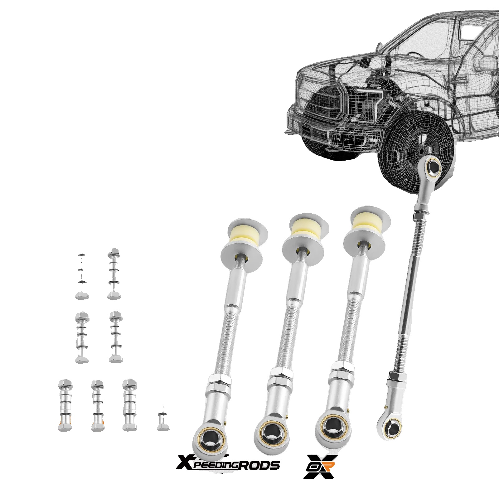 Stabilisatorverbindungsset, Stahl, 41 Cm Länge, 16 Cm Breite, 11 Cm Höhe, Passt Für Nissan Patrol Gu Y61