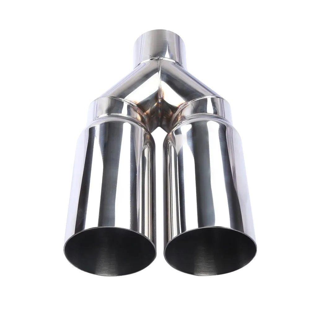 Auspuffendrohr, Doppelauslass-design, Langlebiger Edelstahl, Silber
