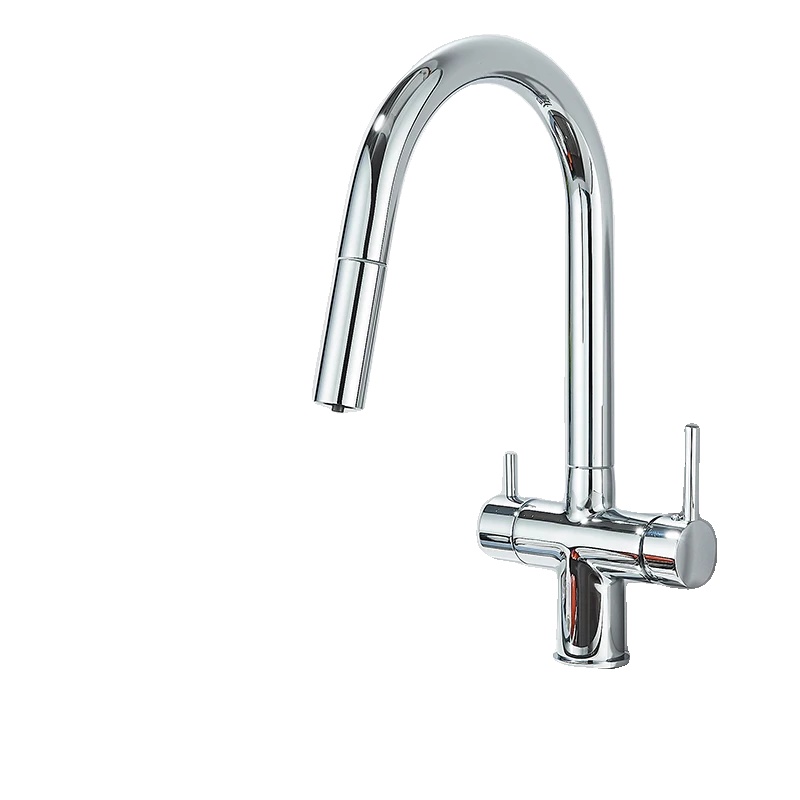 Küchenarmatur, Dual-handle, 360-grad-drehung, Chrom