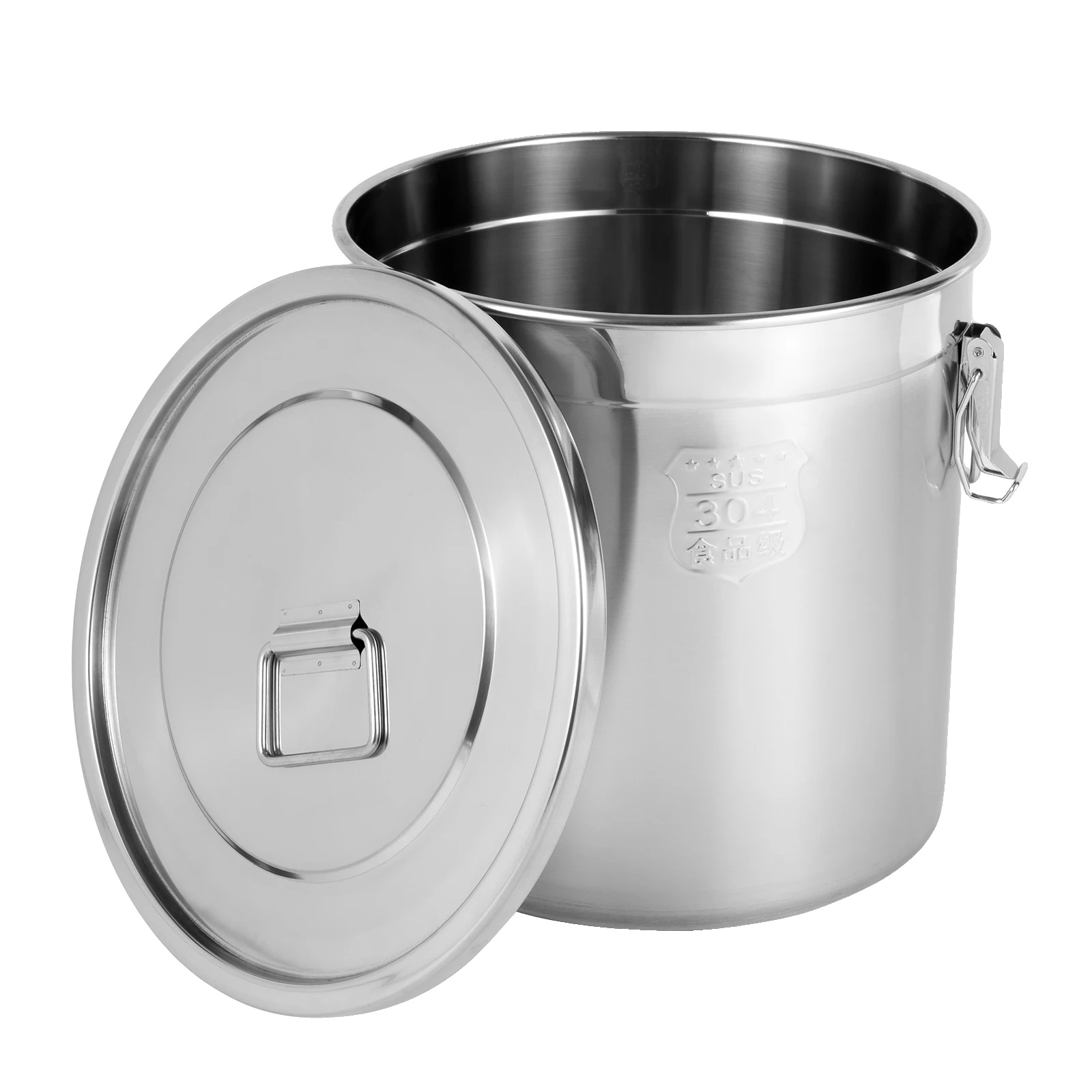 Luftdichter Aufbewahrungsbehälter, 33l Kapazität, Robustes Edelstahl, Silber