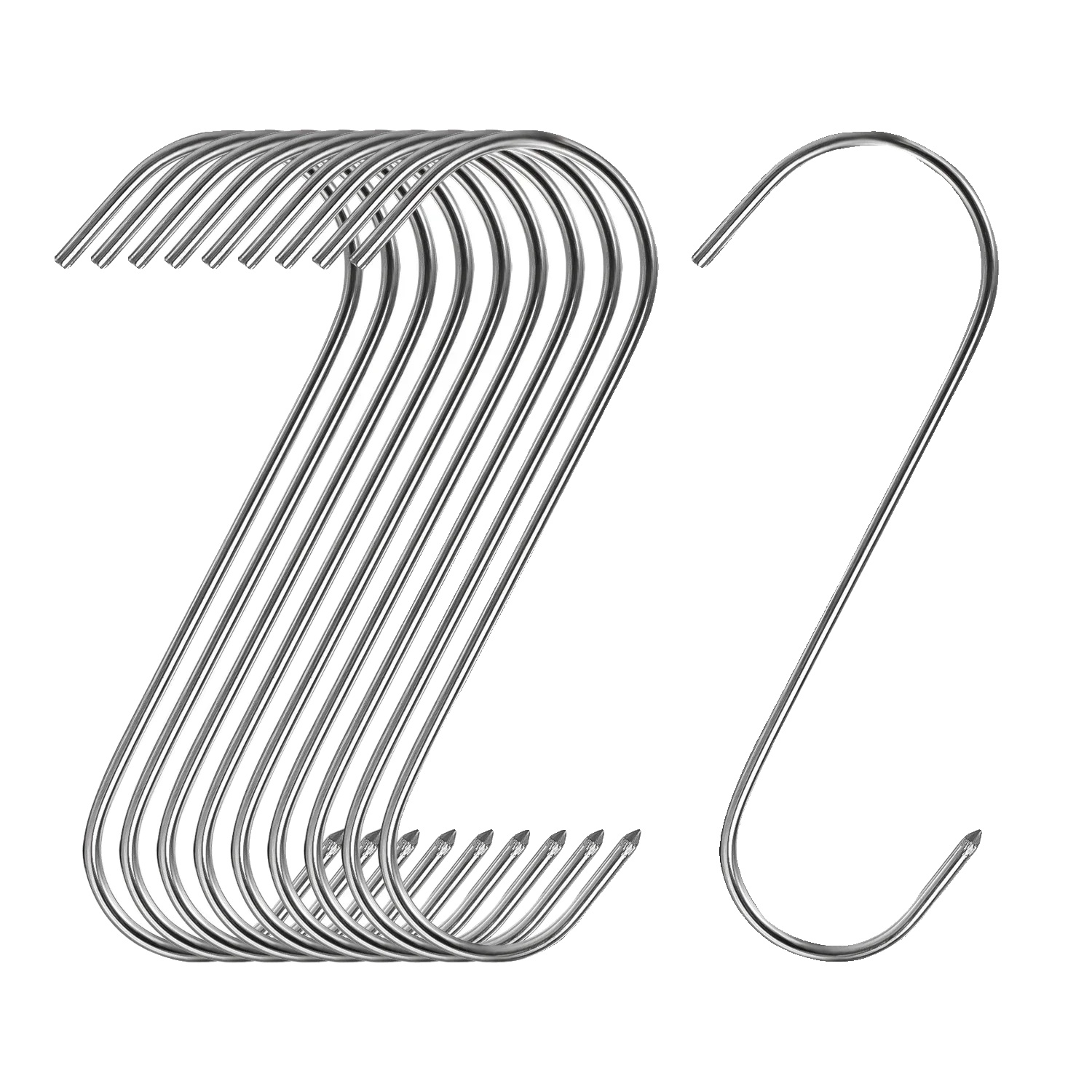 Edelstahl S-haken, Vielseitige Aufhängelösung, Langlebige Konstruktion, 12cm-a, 50pcs-a