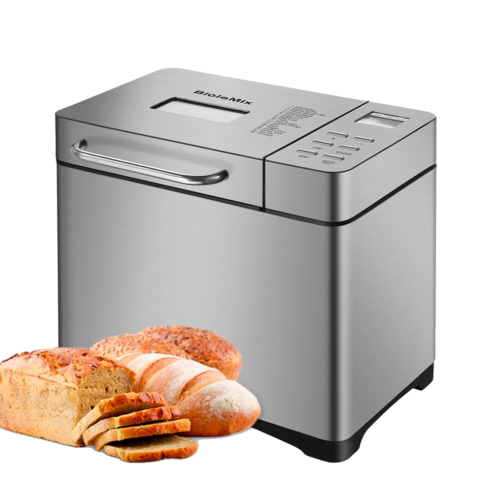 Automatischer Brotbackautomat, 1kg Kapazität, 19 Programme, 220v Spannung, Edelstahlmaterial, Elektrische Heizung