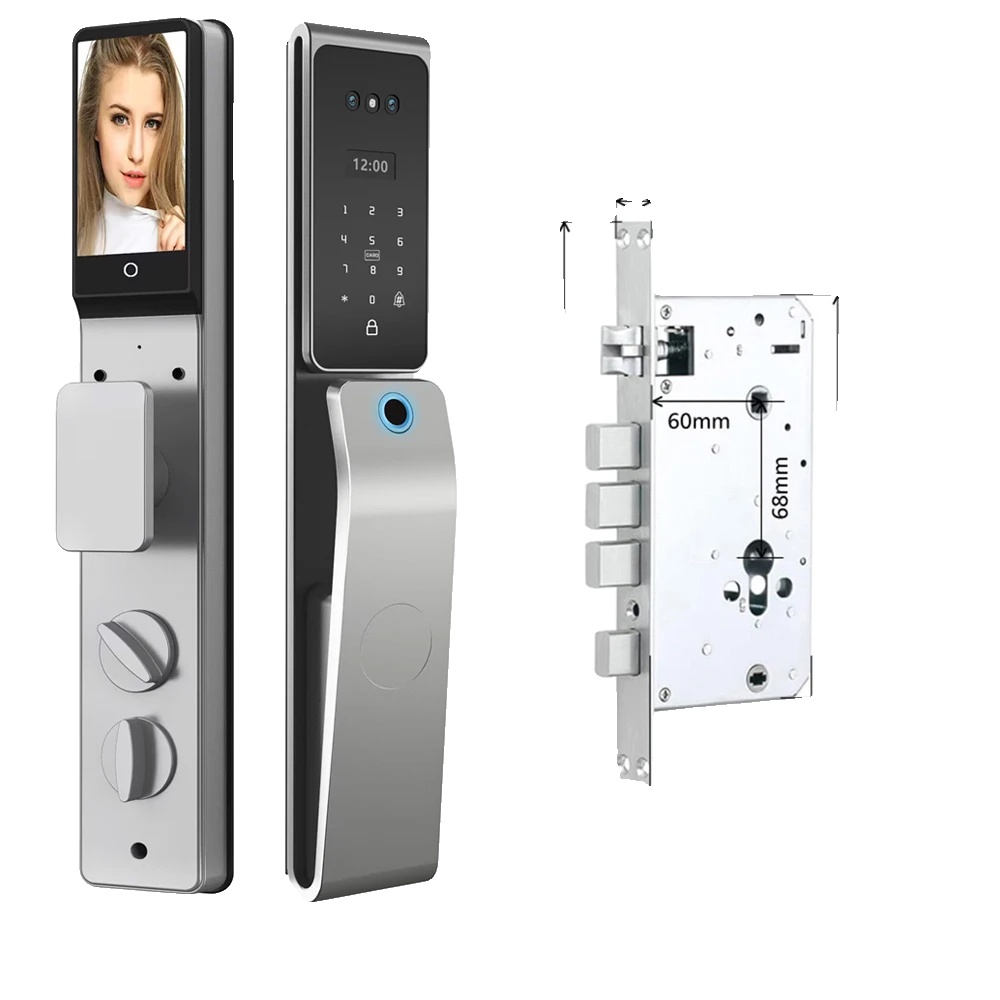 Smart Türschloss, 3d-gesichtserkennung, Alexa- Und Tuya-kompatibel, 24 240(6068) Mortise