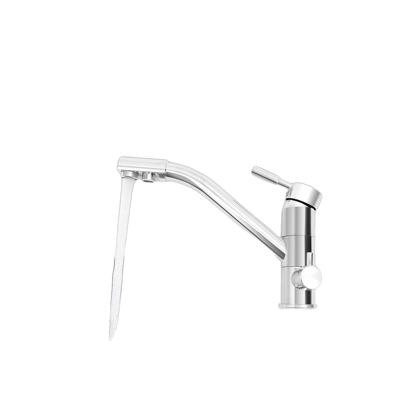 Wasserhahn, 3-wege-design, Hochwertiges Messing, Silber