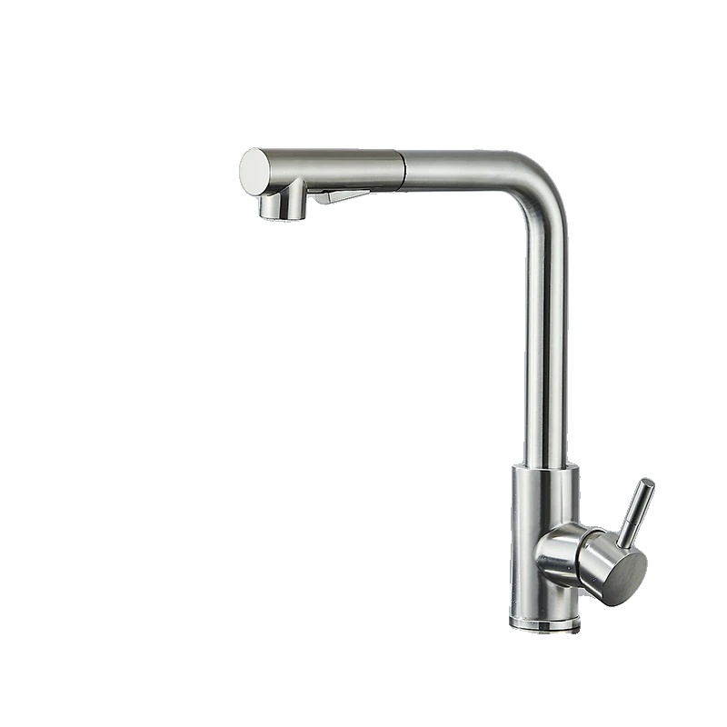 Küchenarmatur, Ausziehbare Sprühdüse, Warm- Und Kaltwasser, Gebürstetes Nickel