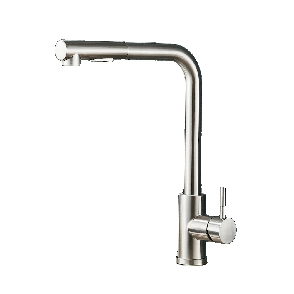 Küchenarmatur, 360-grad-drehung, Ausziehbare Sprühfunktion, Bürstetes Nickel