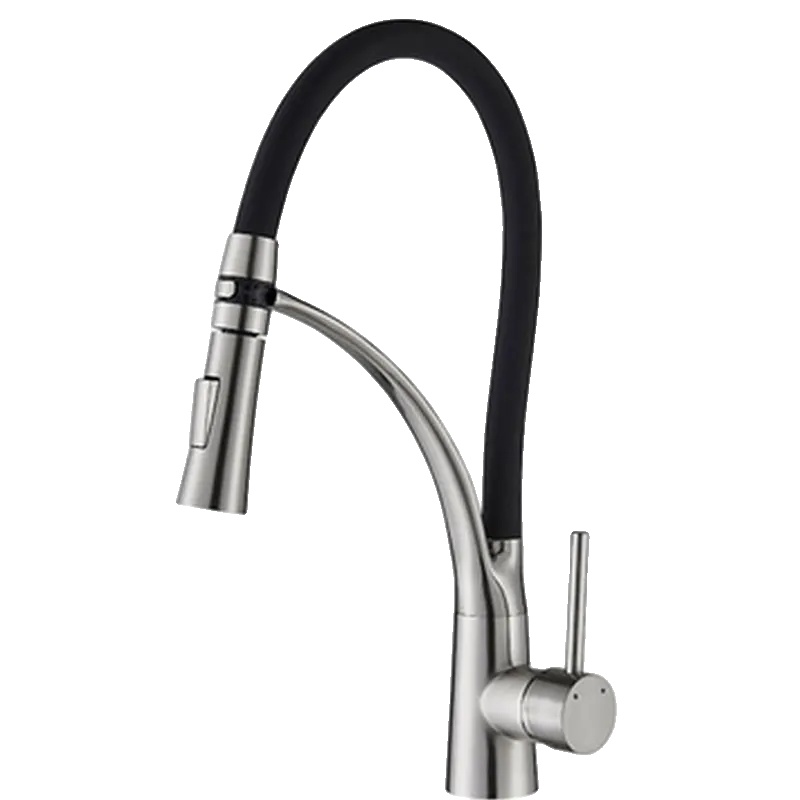 Küchenarmatur, Ausziehbare Sprühdüse, Modernes Design, Nickel