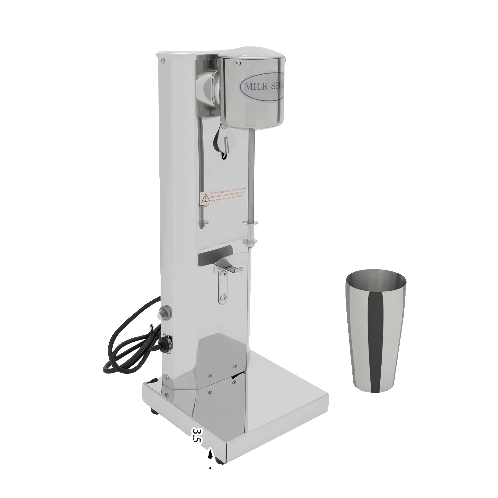 Milchshake-mixer, 180w Leistung, 650ml Becherkapazität, Silber