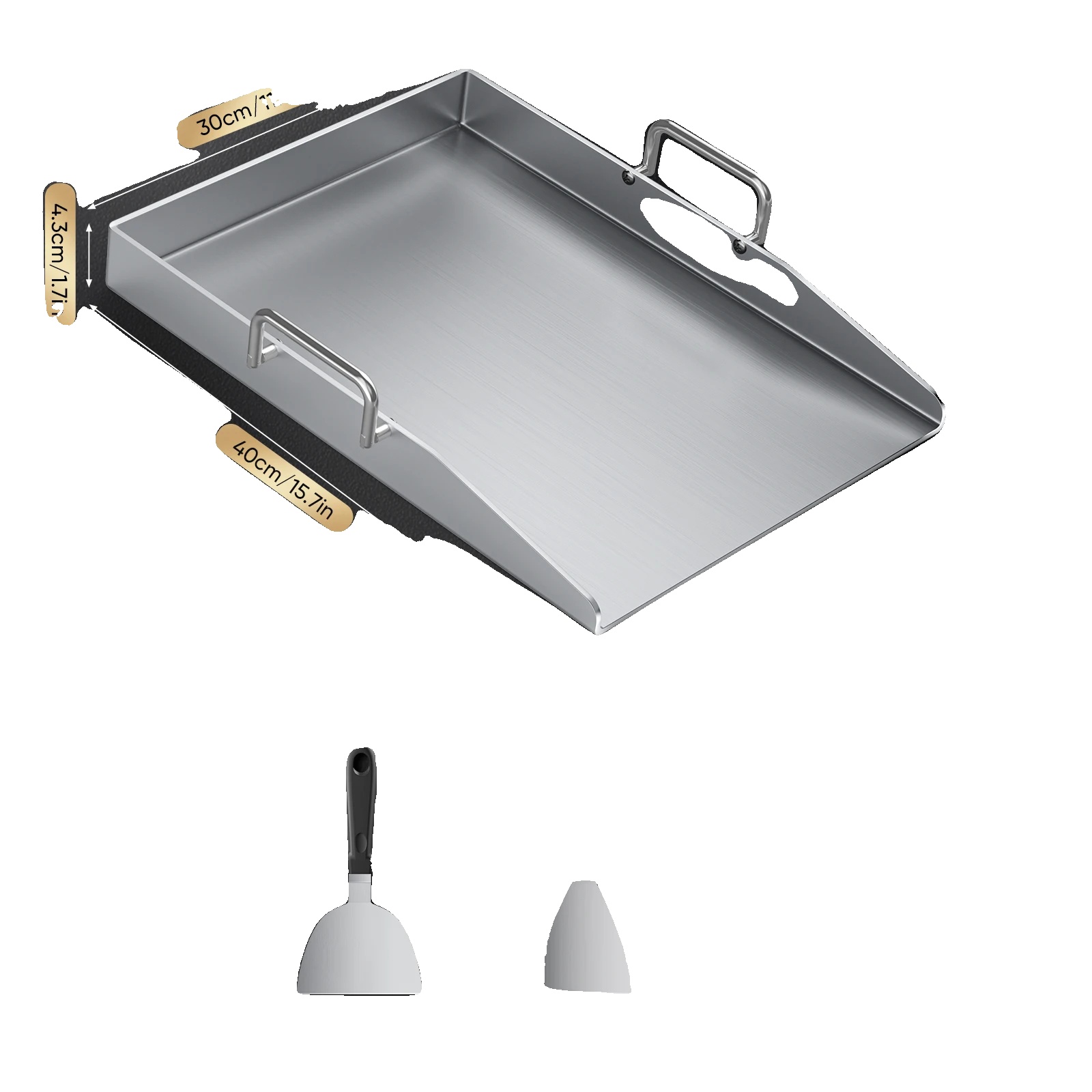 Plancha Grillplatte, Hohe Temperaturbeständigkeit, Leicht Zu Reinigen, Silber