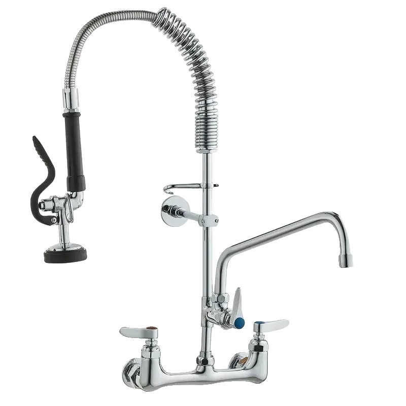 Gewerblicher Wasserhahn, Wandmontage, Ausziehbare Sprühdüse, Chrom