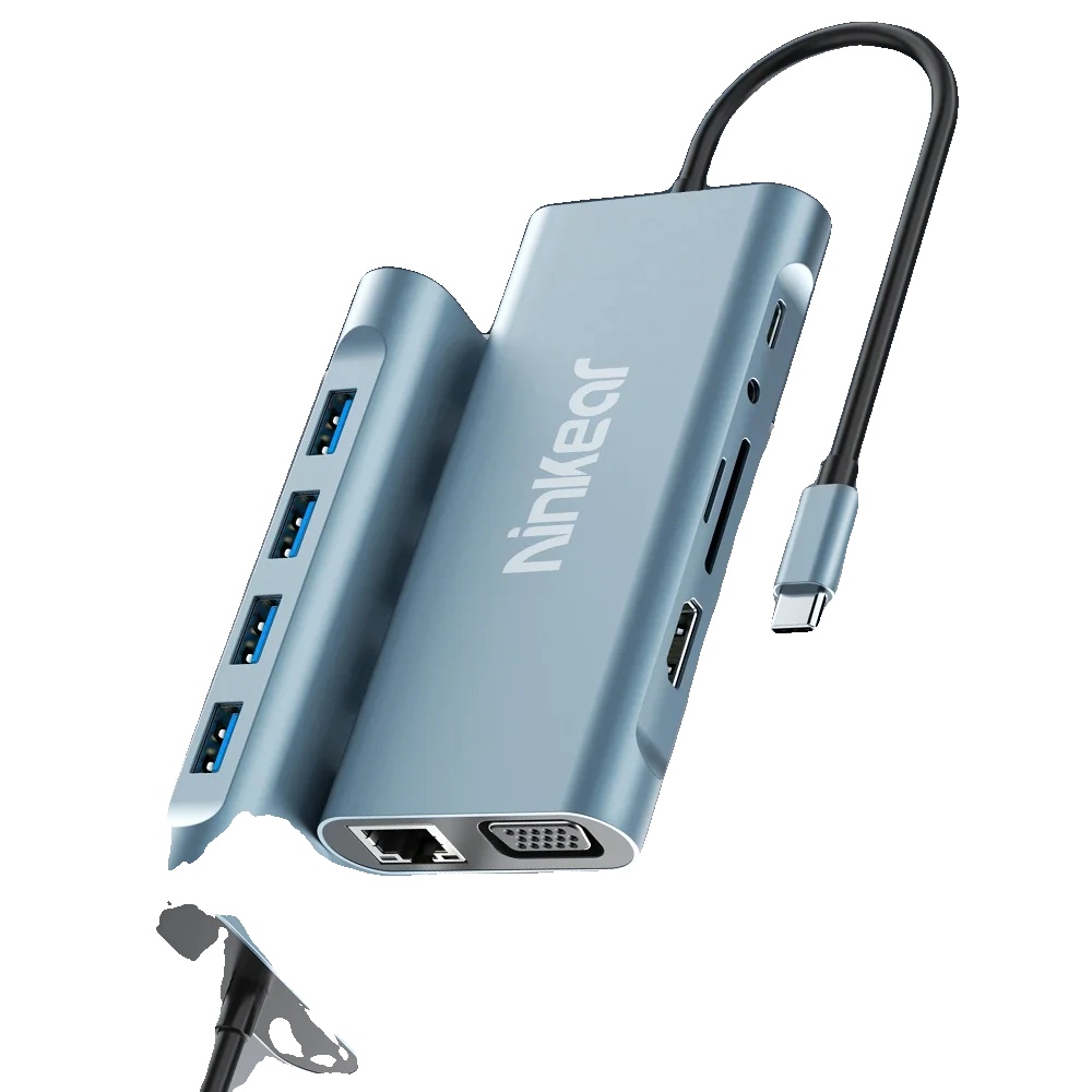 Dockingstation, Aluminiumlegierung, 4k-auflösung, Usb Typ-c-kompatibilität, 3 Usb 2.0-ports, 1 Usb 3.0-port