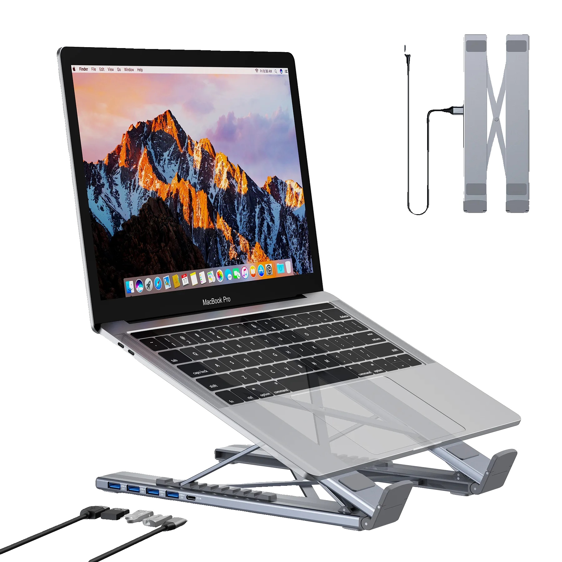 Usb-c Hub, Aluminiumlegierung, 25 X 10 X 2 Cm, Kompatibel Mit Usb-c-geräten, 1 X Hdmi, 2 X Usb 3.0