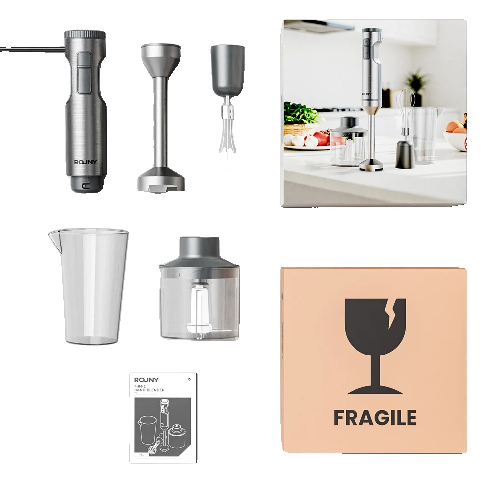 Stabmixer, Hochleistungsfähig, Kompaktes Design, Silber, 220v
