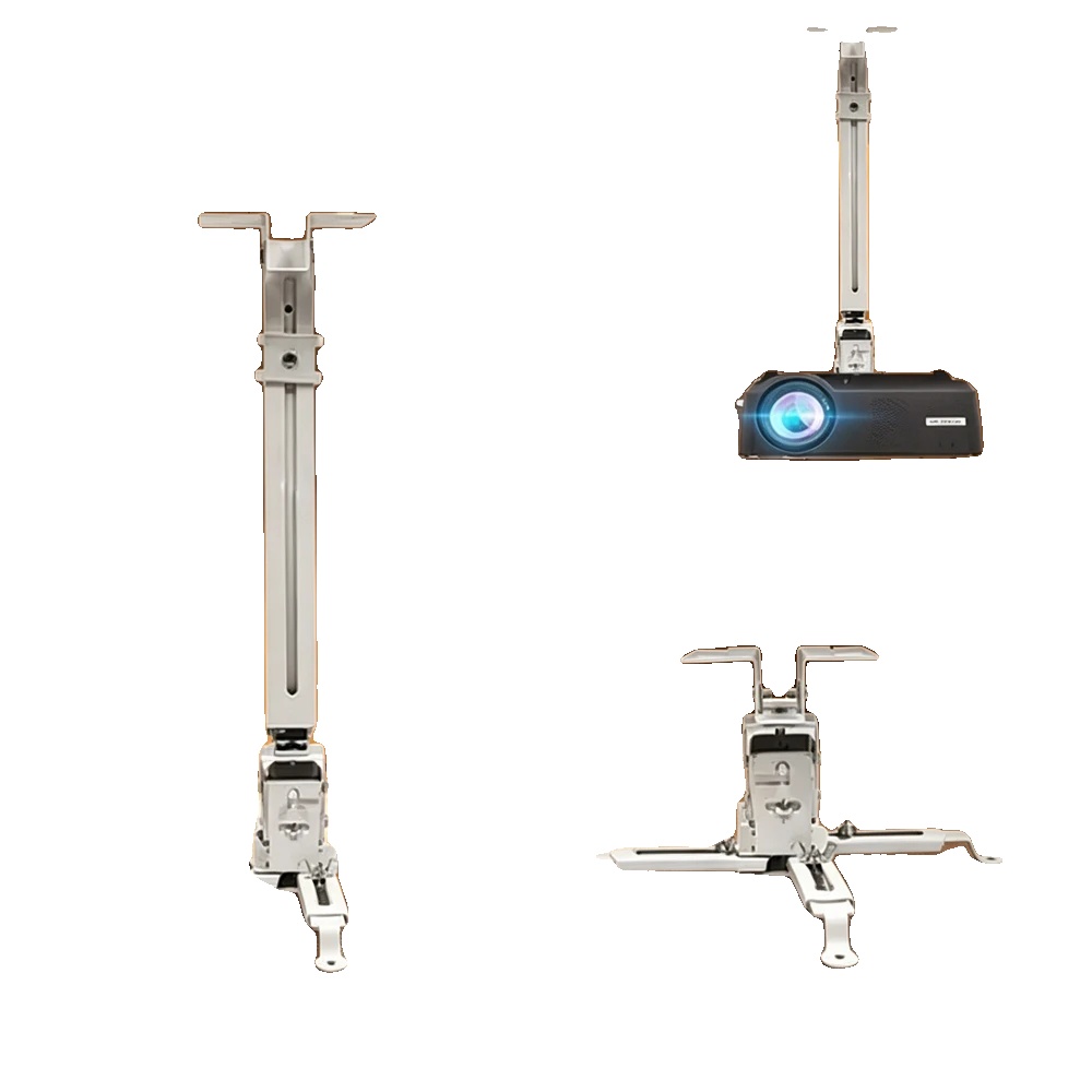 Projektorhalterung, Metallkonstruktion, Unterstützt Bis Zu 5kg, Höhenverstellbar, Kompatibel Mit 3 Oder 4 Montageschrauben, Produktgewicht 1,25kg
