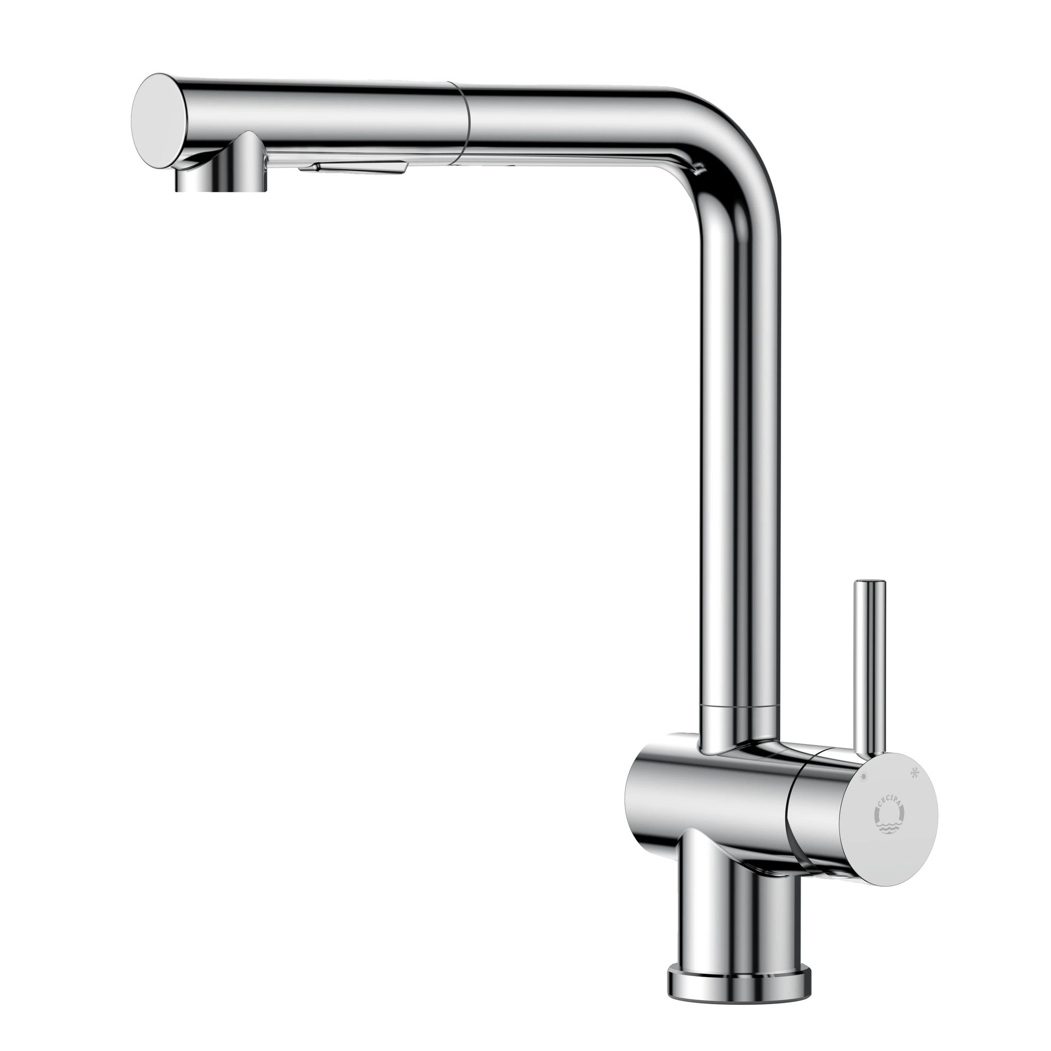 Küchenarmatur, Ausziehbare Dusche, 360-grad-drehung, Chrom, G3/8