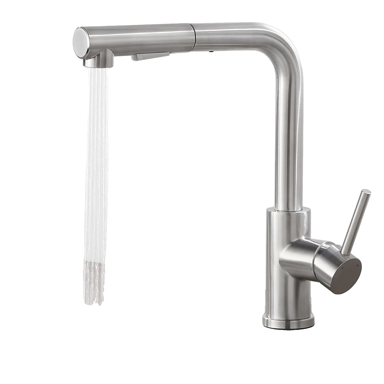 Küchenarmatur, Ausziehbare Sprühfunktion, 360° Schwenkbar, Silber, G3/8