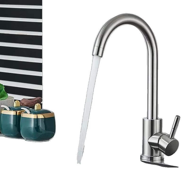 Niederdruck-küchenarmatur, Edelstahl, 360-grad-schwenkfunktion, Bürstetes Nickel Dy D