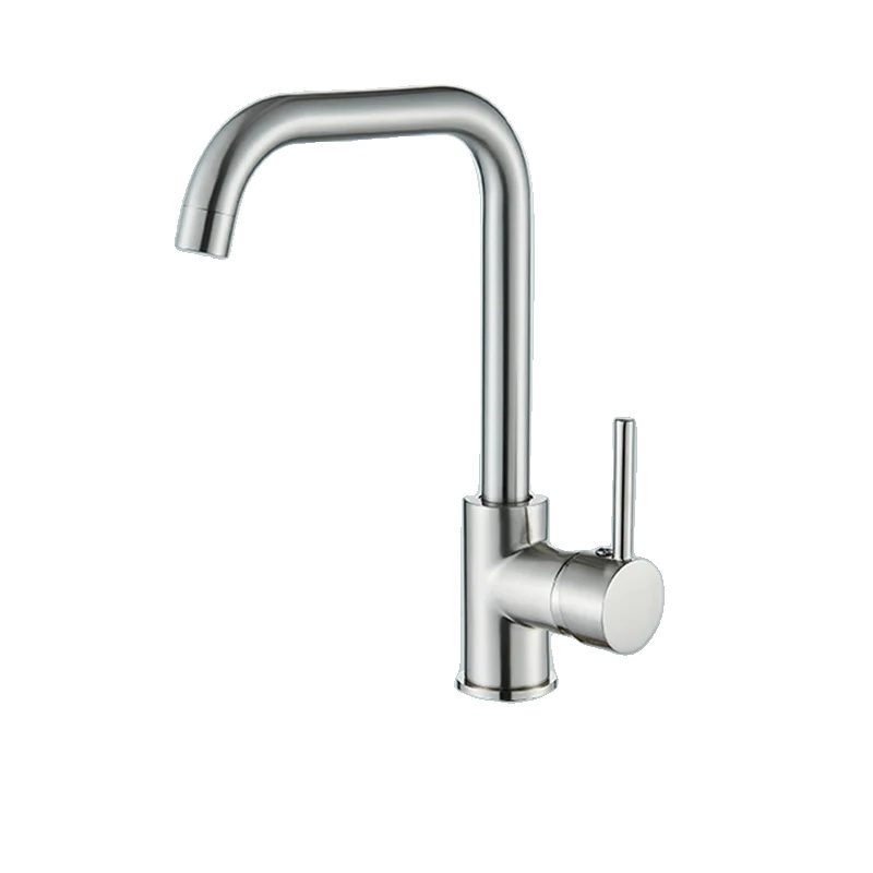 Niederdruck-küchenarmatur, Kalt- Und Warmwasser, Langlebige Messingkonstruktion, Gebürstetes Nickel B