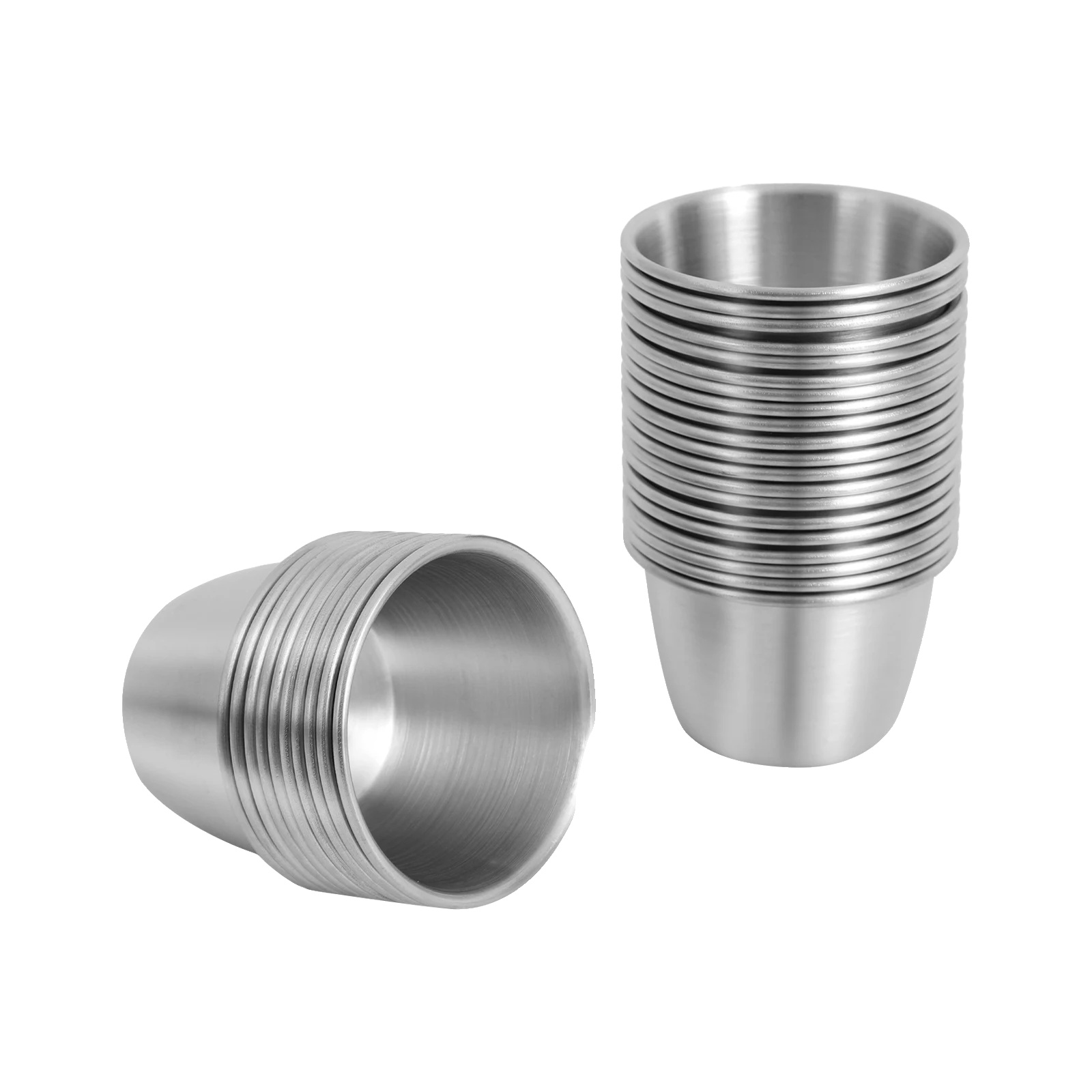 Edelstahl Soßenschalen, 6 Cm, 70 Ml Fassungsvermögen, 500 Stück, Langlebige Konstruktion, Spülmaschinenfest