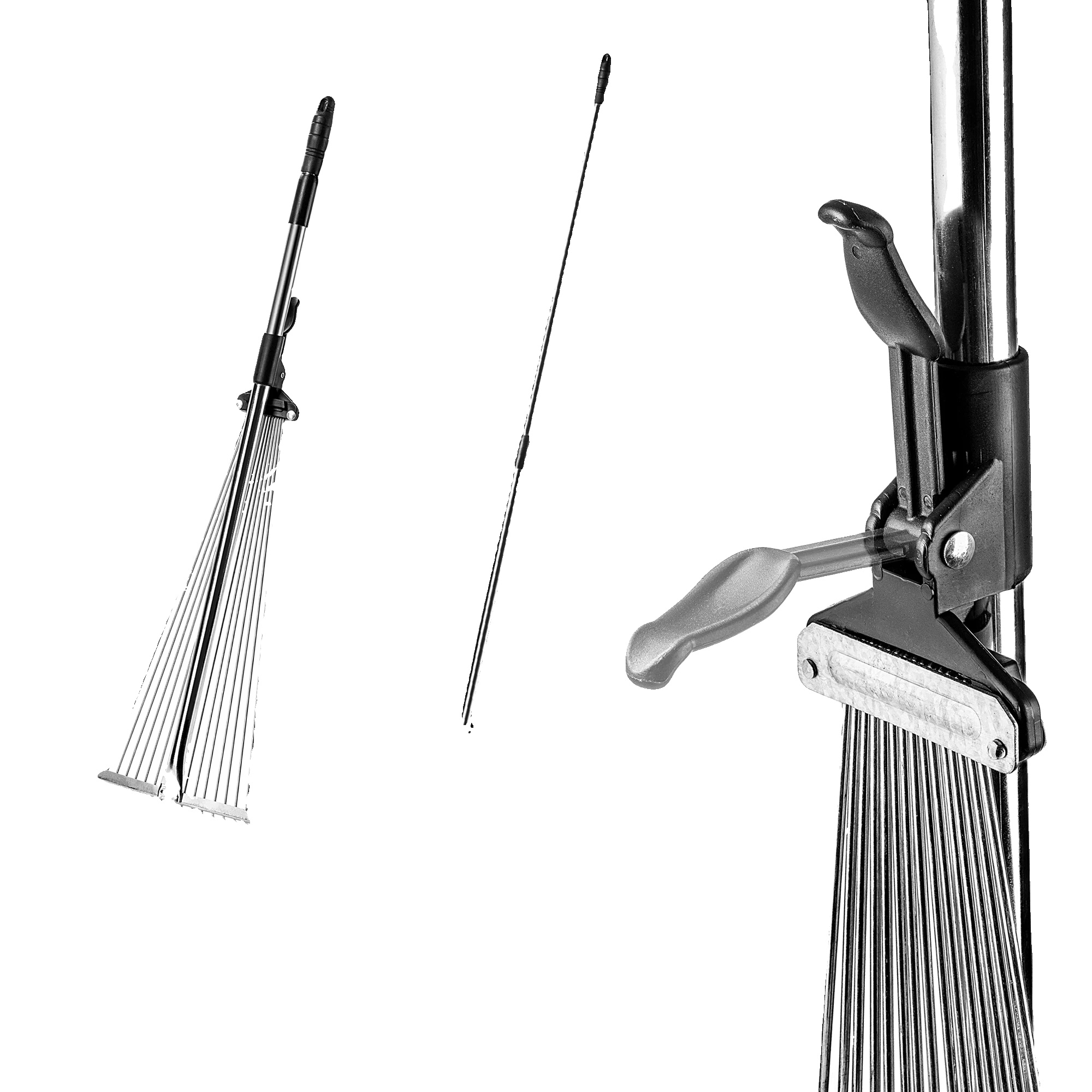 Verstellbare Gartenrechen, Stahlmaterial, 78-166 Cm Länge, 60 Cm Kopfbreite, Ergonomischer Griff, Vielseitig Für Blätter Und Gras