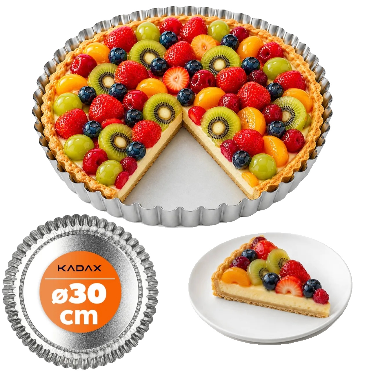 Tartform, Metall, 30 Cm Durchmesser, Tart- Und Quichepfanne, Ce / Eu-zertifiziert, Gewelltes Randdesign