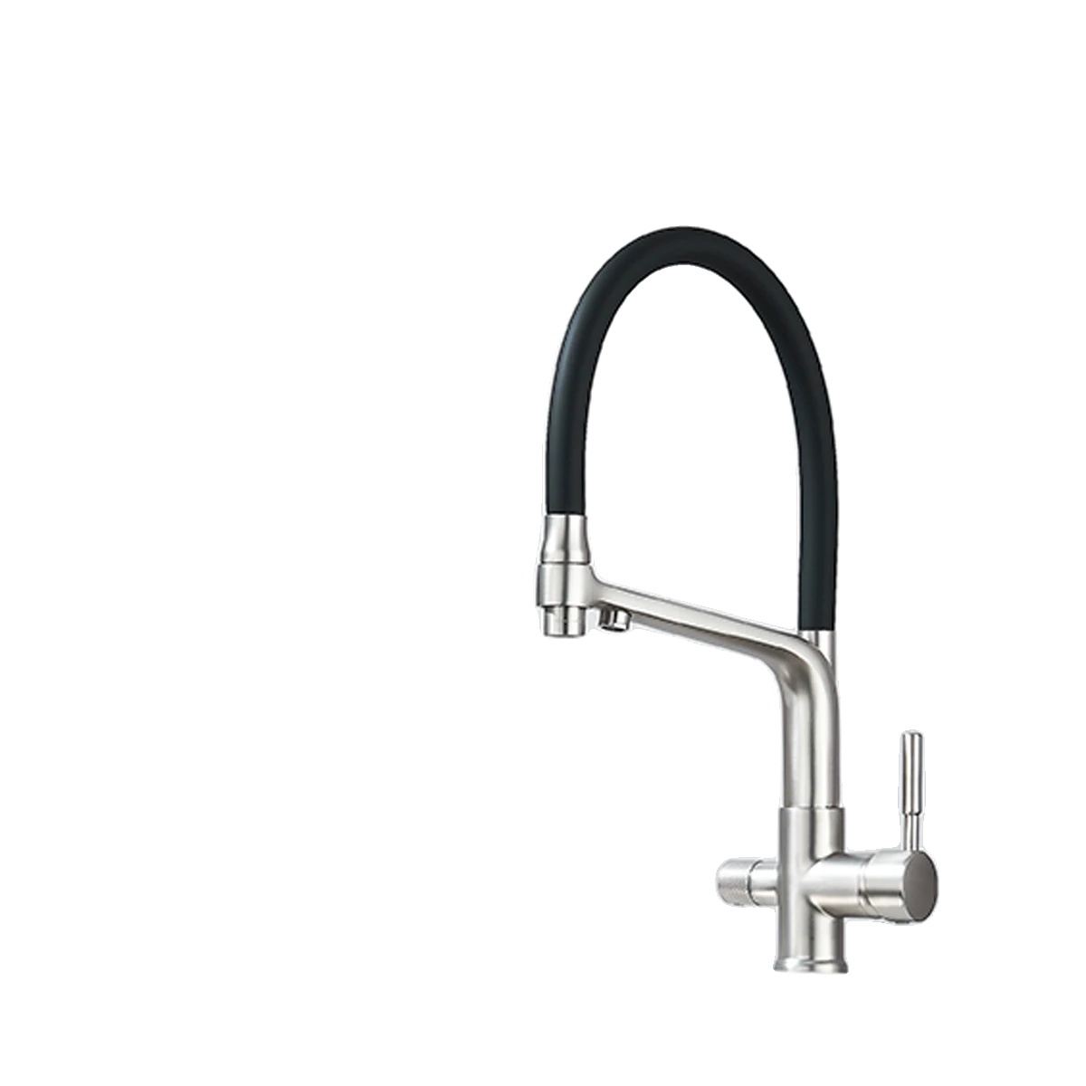 Küchenarmatur, Dual-handle, 360-grad-drehung, Bürstetes Nickel