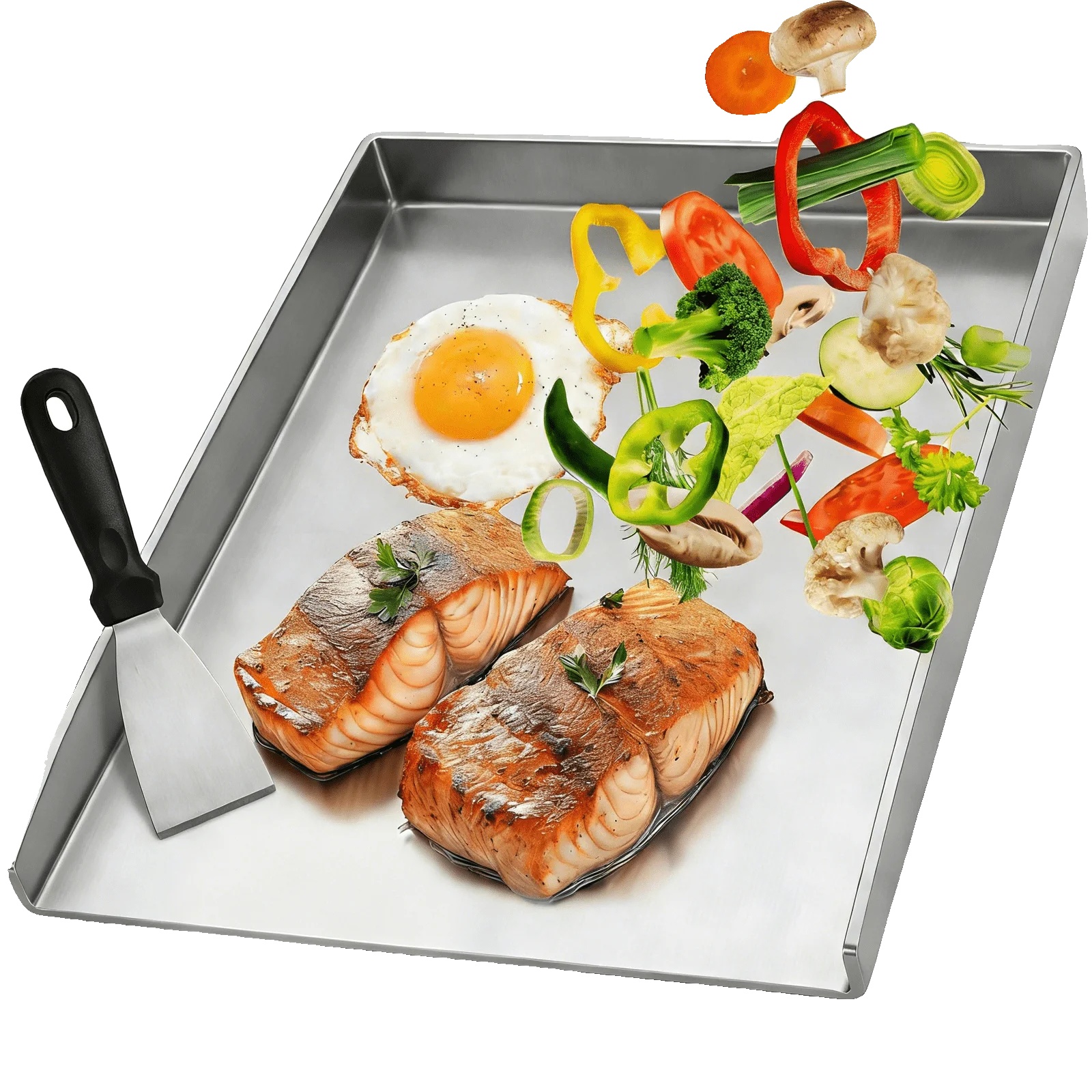 Grillplatte Set, Edelstahl, Antihaftbeschichtung, Kp-15mm-s