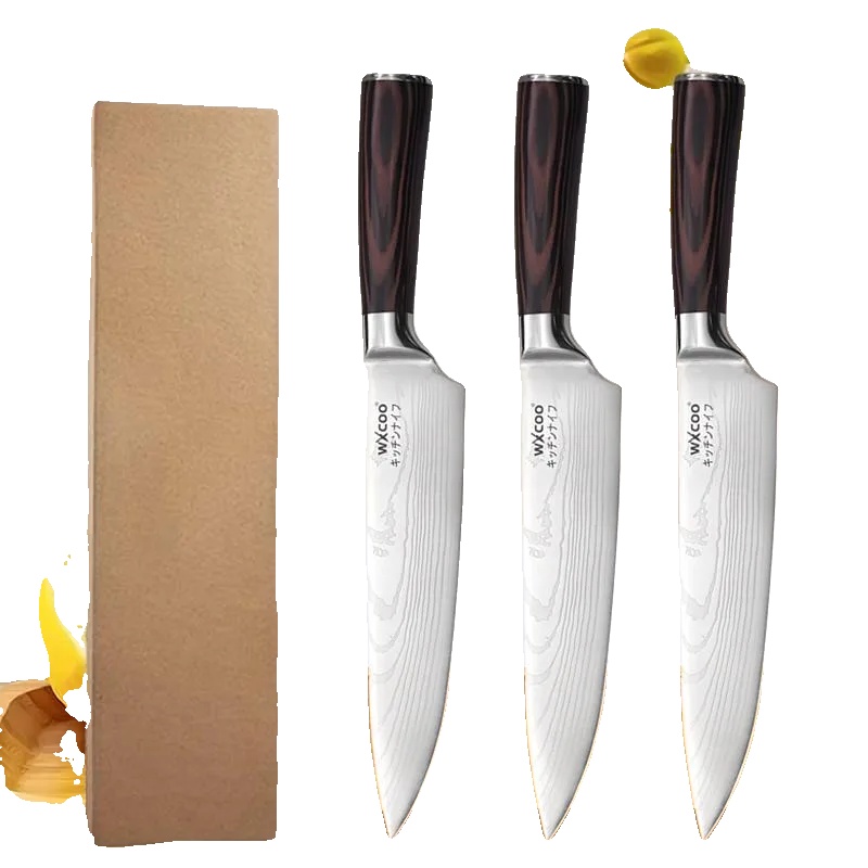 Küchenmesser, Ergonomischer Griff, Vielseitige Verwendung, 3pcs