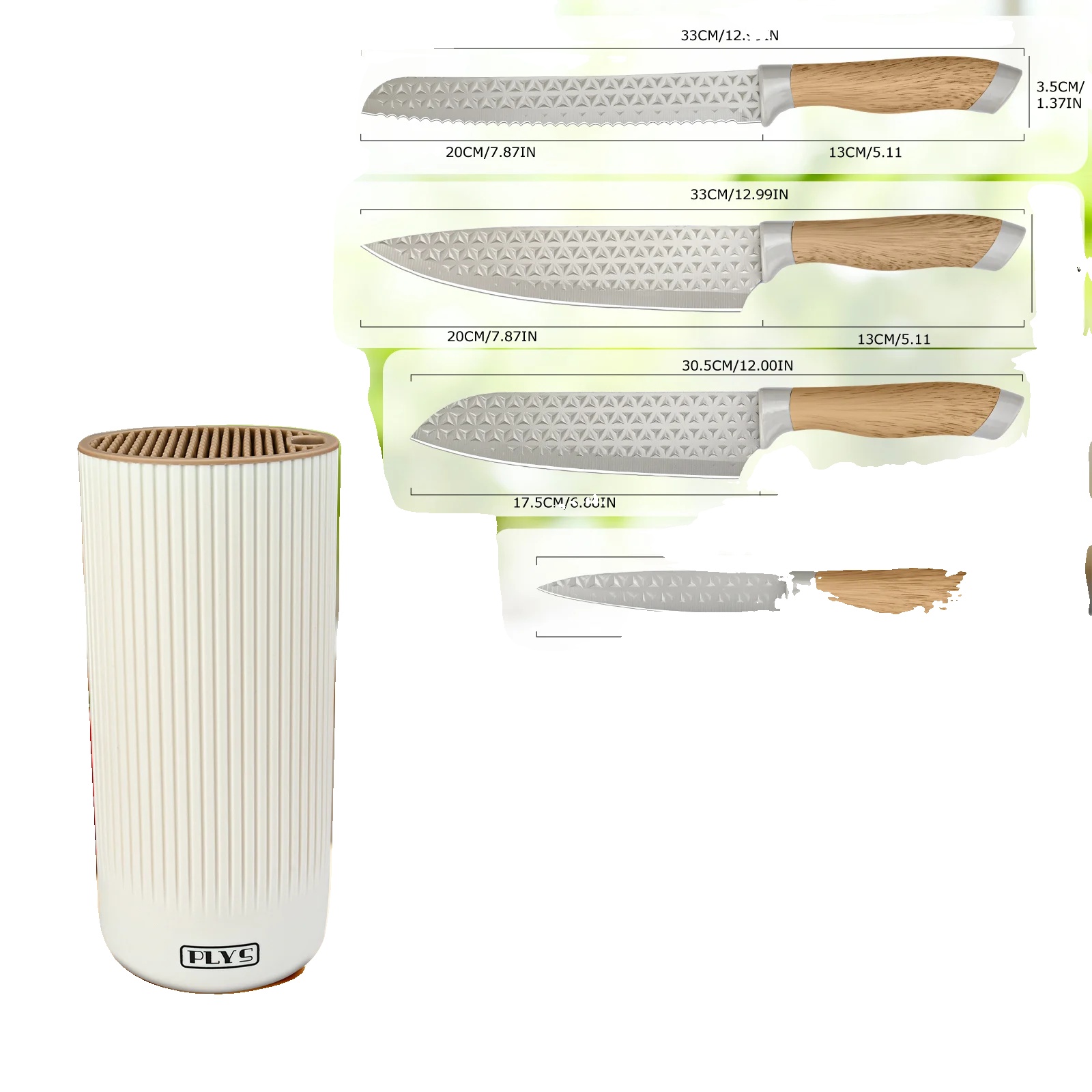 Küchenmesser Set, Edelstahl, Umweltfreundliches Design, 7stück