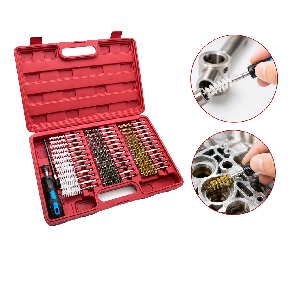 Drahtbürsten-set, Stahl-drahtmaterial, 1/4 Zoll Sechskantschaft, 6 Zoll Griff, Gemischte Sae- Und Metrische Größen, 38 Teile