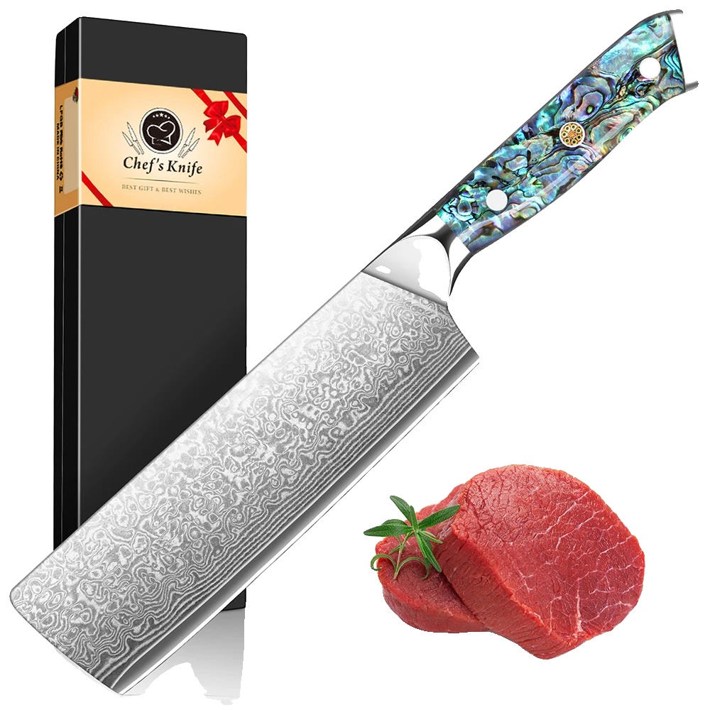 Kochmesser, Damaststahlklinge, Vielseitig Für Fleisch Und Gemüse, Nakiri-messer
